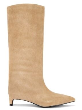 NEW Nakedvice x REVOLVE The Stacey Boot in Taupe Suede Kitten Heel Sz 6